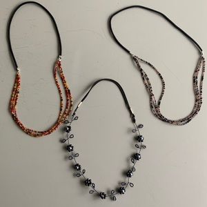 NWOT Assorted Beaded Elastic Headbands Set of 3